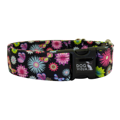 Obojok BLACK FLOWERS